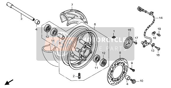 44650MCT910ZA, Rad HILFS-KOMPL., V. *NH2, Honda, 0